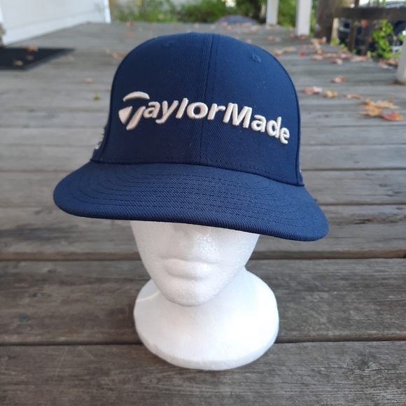 TaylorMade New Era 9Fifty M3 Tour Hat navy blue embroidered golf baseball hat - Picture 3 of 16